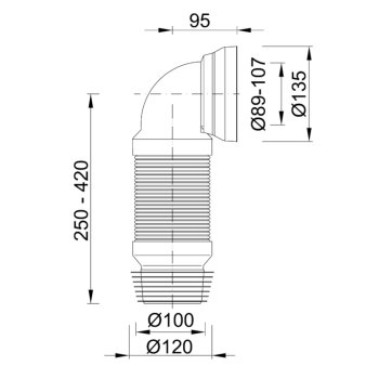 WC Anschlussbogen flexibel Ø 90 mm