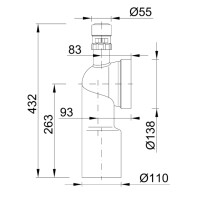 WC Anschlussbogen mit Belüftungsventil Ø 110 mm 