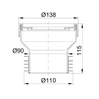 WC Anschlussstutzen Ø 110 mm kein Versatz 2