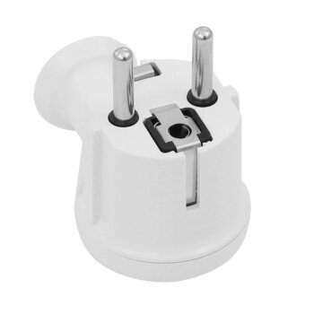 Schukostecker 230 V abgewinkelt weiß