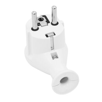 Schukostecker 230 V abgewinkelt weiß