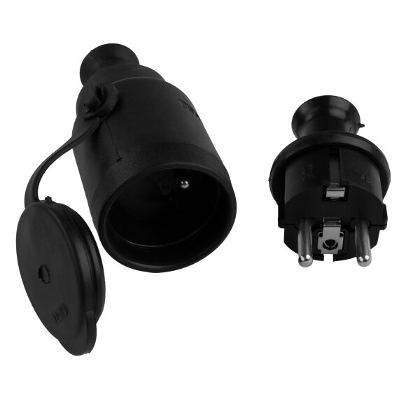 Schuko-Kupplung schwarz