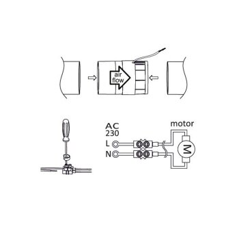 Kanal Rohrventilator mit Verbinder Ø 100 | Gebraucht - Akzeptabel