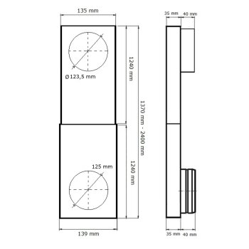 Saunakanal Teleskopkanal Ø 100 - 125 mm B-WARE