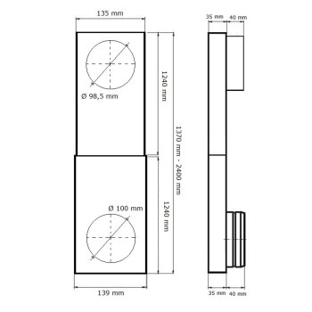 Saunakanal Teleskopkanal Ø 100 - 125 mm B-WARE