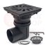 Balkon-Boden-Hof-Carport-Garage-Keller-Ablauf DN 110 Siphon Sperrwasser / Siphon Gusseisen mit Verschluss (329 Vz) B-WARE