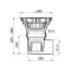 Balkon-Boden-Hof-Carport-Garage-Keller-Ablauf DN 110 Siphon Sperrwasser / Siphon Gusseisen mit Verschluss (329 Vz) B-WARE