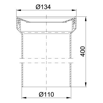 WC Anschlussrohr extra lang Ø 110 mm