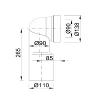WC Anschlussbogen normal Ø 110 mm 2