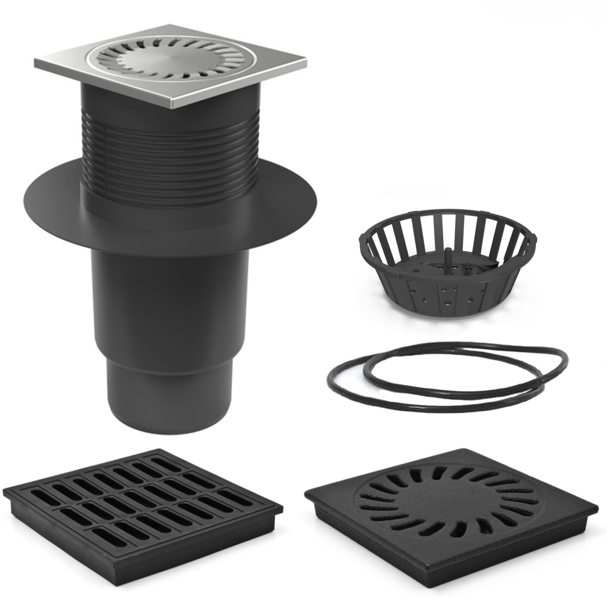 2 Stück Edelstahl Bodenabläufe - Rund 110mm Für Bad, Balkon & Hof