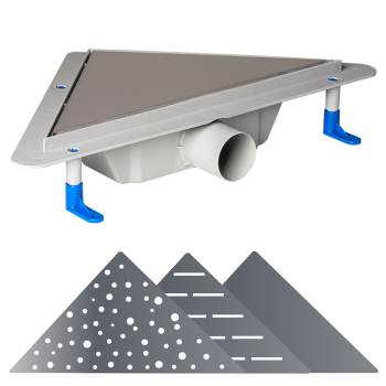 Eckablauf Ø 50 mm verschiedene Edelstahl-Abdeckungen