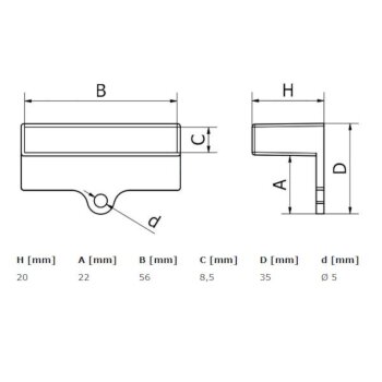 10x Lattenrosthalter 55 x 8 mm