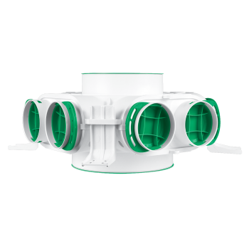 Verteilerkasten mit geradem Durchgang Ø 200 / 160 mm Ø 75 mm 8 Stk.