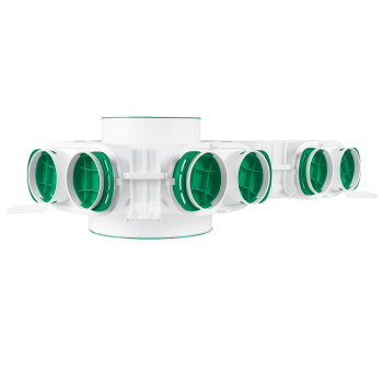 Verteilerkasten mit geradem Durchgang Ø 200 / 160 mm Ø 75 mm 12 Stk.