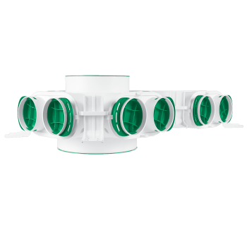 Verteilerkasten mit geradem Durchgang Ø 200 / 160 mm Ø 75 mm 12 Stk.