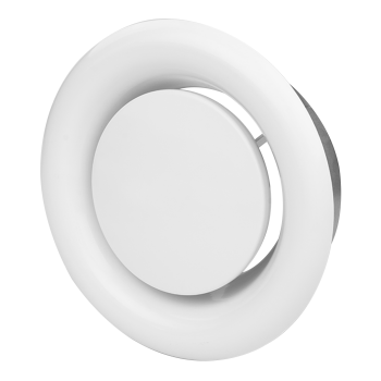 Anemostat Abluft Metall Ø 125 mm weiß