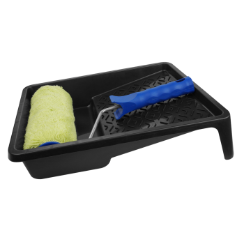 Farbwanne mit Fellwalze 18 mm Flor