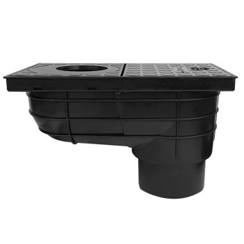 Regensinkkasten mit Gitter und senkrechtem Ablauf DN110 schwarz
