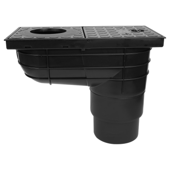 Regensinkkasten mit Gitter und senkrechtem Ablauf DN110/125 schwarz