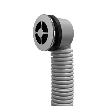 Ø 50 mm Siphon | zwei Ablaufventile | runder Überlauf | Bowdenzug | Geräteanschluss