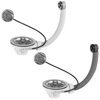 Ø 114 mm Ablaufgarnitur | Bowdenzug | runder...