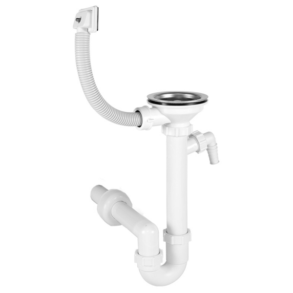 Ø 40 mm Siphon | Ablaufventil | quadratischer Überlauf | Geräteanschluss