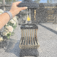 Grableuchte Girelia mit LED-Solarkerze 3