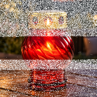 Grabkerze rot 6