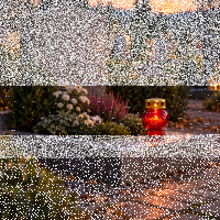 Grabkerze rot 7